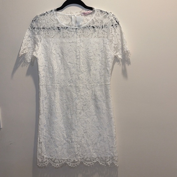 NWT- Polly Cooper fully lined White lace dress - Picture 1 of 8